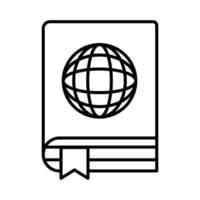 sphere browser in ebook line style icon vector