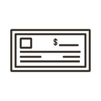 icono de estilo de línea de cheque de billetes vector