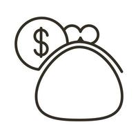 purse money line style icon vector