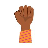 afro hand fist protesting icon vector