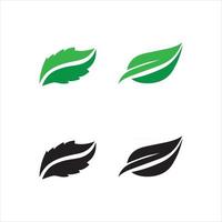 Tree leaf vector and green logo design friendly concept