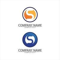 Business corporate S letter logo font and letter S vector