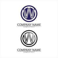 W Letter Logo Template w font abstract vector