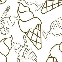 Ice Cream Pattern Seamless Vector Template