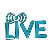 live stream online video digital blue design vector