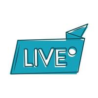 live broadcasting online content blue design vector