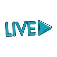 live play and streaming video blue design vector