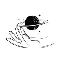 tattoo hand planet vector