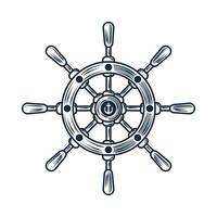 steering wheel nautical vector