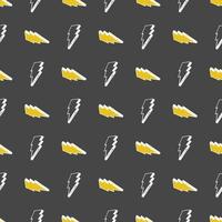 Lightning seamless pattern vector illustration Hand drawn sketched doodle lightning symbols