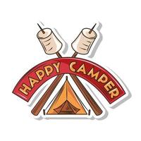 happy camper patch vector