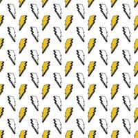Lightning seamless pattern vector illustration Hand drawn sketched doodle lightning symbols