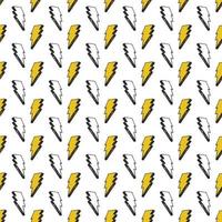 Lightning seamless pattern vector illustration Hand drawn sketched doodle lightning symbols