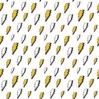 Lightning seamless pattern vector illustration Hand drawn sketched doodle lightning symbols