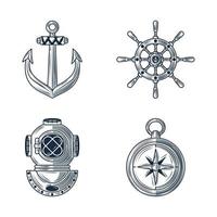 nautical sketch collection vector