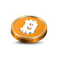 Vector of 3D Bitcoin  Isolated