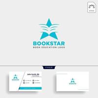 libro de estrellas educación gradiente negativo simple logo plantilla vector ilustración icono elemento aislado archivo vectorial