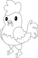 Rooster Kids Coloring Page Great for Beginner Coloring Book vector