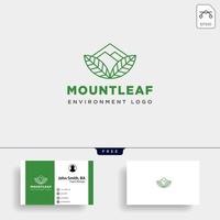 forest nature badge line simple logo template vector illustration icon element with business card