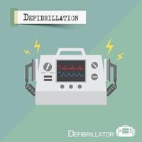 Defibrillator machine  Flat design  Vector