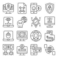 Pack of Encryption Linear Icons vector