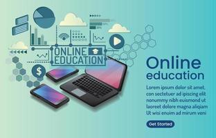 diseño de educación en línea vector