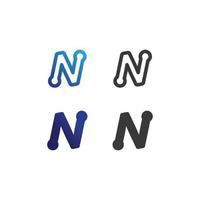 N logo font company logo business and letter initial N design vector and letter for logo