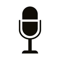 microphone sound audio silhouette style icon vector