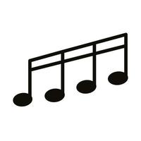 music note silhouette style icon vector