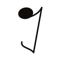 icono de estilo de silueta de nota musical vector