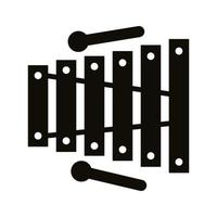 icono de estilo de silueta de instrumento musical xilófono vector