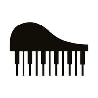 icono de estilo de silueta de instrumento musical de piano vector