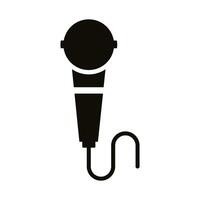 microphone sound audio silhouette style icon vector