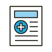document with medical cross symbol vector