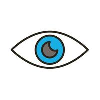 eye human organ line and fill style icon vector