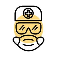 medical protection equipment line style icon vector