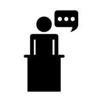 businessman figure with speech bubble in stage silhouette style icon vector