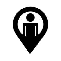 businessman figure in pin location silhouette style icon vector