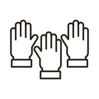 hands human up line style icon vector