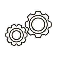 gears machine line style icon vector