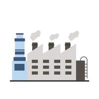 industry factory buildings and chimneys flat style icons vector