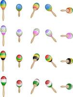 set of isolated maracas vector