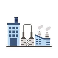 industry factory buildings and chimneys flat style icons vector