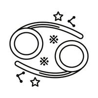 cáncer signo del zodíaco símbolo icono de estilo de línea vector