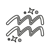 aquarius zodiac sign symbol line style icon vector