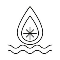 ondas de agua y estilo de línea de símbolo del zodíaco de llama de fuego vector