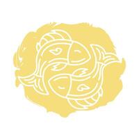 pisces zodiac sign block style icon vector