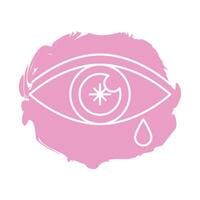 eye crying zodiac symbol block style vector