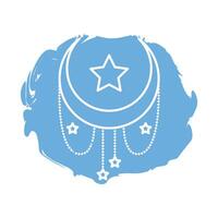 moon and stars zodiac symbol block style icon vector