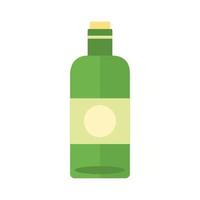 icono de estilo plano de bebida de botella de vino vector